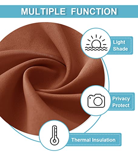 Blackout Curtains for Bedroom Living Dining Room 84 inches Long (Burnt Orange / 42"W x 84"L (Pack of 2))