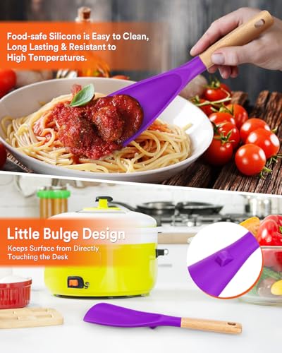 Cooking Spoon and Rice Scooper for Nonstick Cookware (Berry)