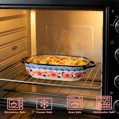 Ceramic Casserole Dishes for Oven (Red)