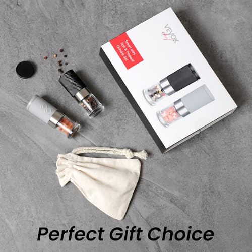 Mini Salt Pepper Grinder Set (Gray)