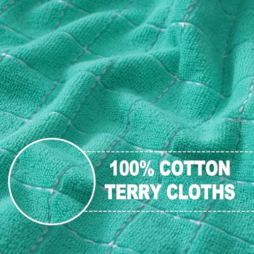 100% Cotton Terry Kitchen Towels (Turquoise / 13 X 28 - 6 Pack)