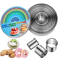 12 Pieces Biscuit Cookie Cutter Set With Tin Box Biscuit Plain Edge Round Cutters Metal Ring Baking Molds (12 Sizes with Tin Box)