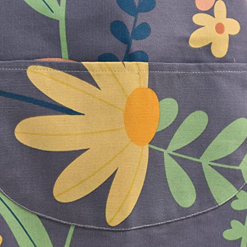 2 Pack Floral Apron for Women with Pockets (Green/Leaves)