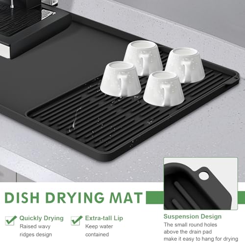 Silicone Coffee Mat 24"x16" (Black)