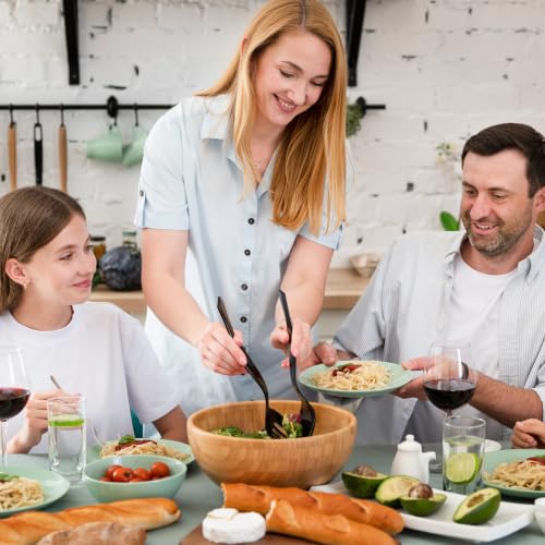 Plastic Serving Utensils Set Disposable Tongs Spoons for Buffet (Black / 18Pcs-Style 2)