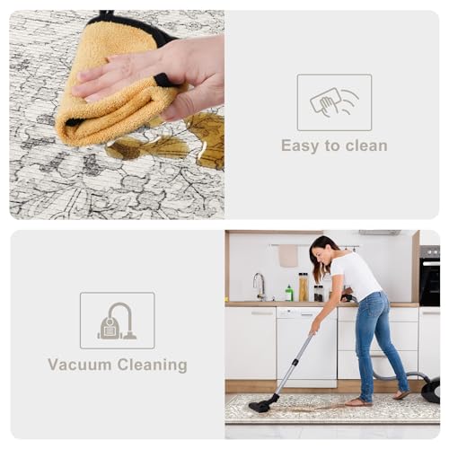Kitchen Mats Cushioned Anti Fatigue (Light Grey/Multi / 17.3" x 47"+17.3" x 29"--0.47 inches)