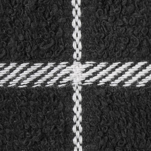 Premium 100% Cotton Terry Check Kitchen Dish Towels (Black / 3-Pack - Kitchen Towel)