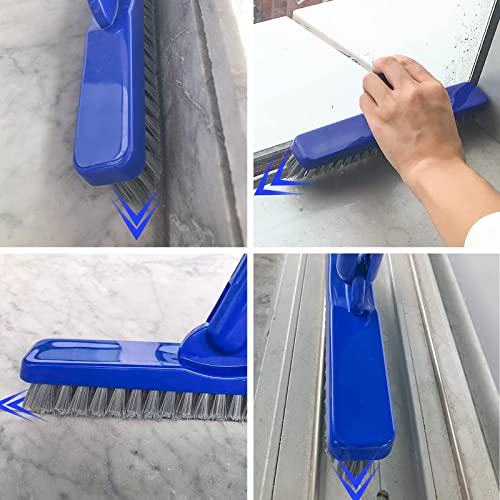 Grout Brush with Long Adjustable Handle (Blue Head)