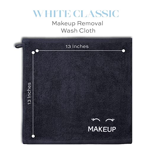 Bleach Safe Black Makeup Washcloths for Face Cleansing (Black - Makeup / Makeup Towels 6-Pack)