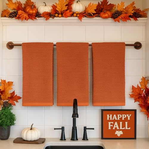 Burnt Orange Rust Kitchen Hand Dish Towels (Burnt Orange)