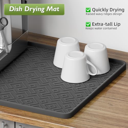 Silicone Coffee Mat 19" x 12" (Black / 19'' x 12'')