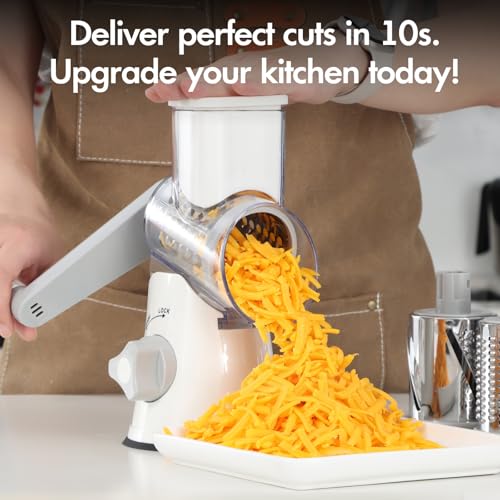 Rotary Cheese Grater with Handle (White)