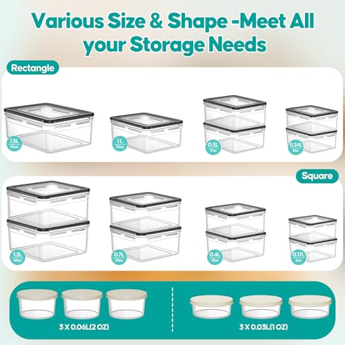 40 Pcs Food Storage Containers with Lids Airtight (20 Pack)