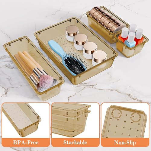 25 PCS Plastic Drawer Organizer (Champagne)