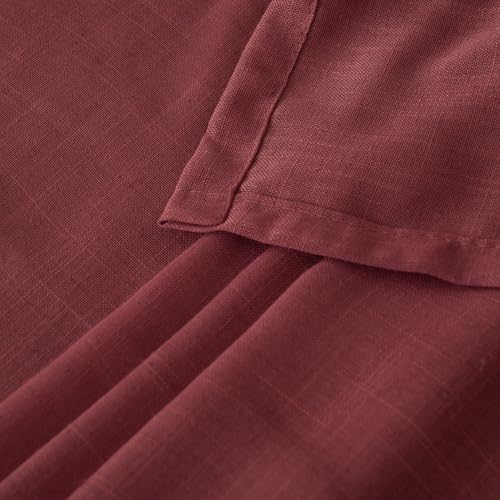 Burgundy Linen Kitchen Curtains for Window Over Sink (Burgundy / 30"W x 36"L (Pack of 2))