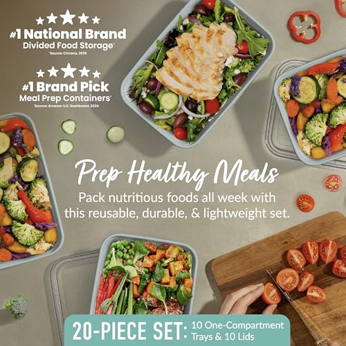 Prep Meal Prep Containers with Lids (Mint)