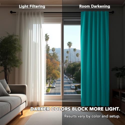 Blackout Curtains for Bedroom 108 Inches Long (Turquoise / 52"W x 108"L (Pack of 2))