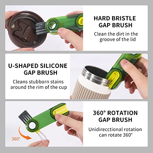 3 in 1 Cup Lid Gap Cleaning Brush Set (Blue+green+grey)