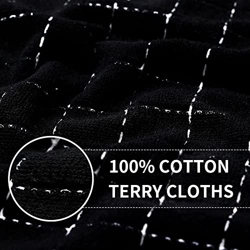 100% Cotton Terry Kitchen Towels (Navy+white+grey+black / 13 X 28 - 8 Pack)