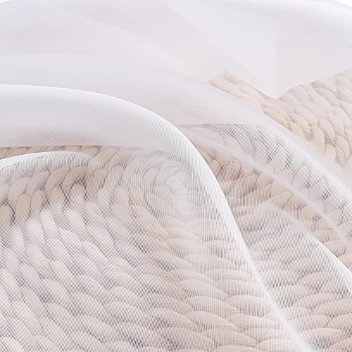 White Sheer Curtains 30 inch Length 2 Panels (White / 42"W x 30"L (Pack of 2))