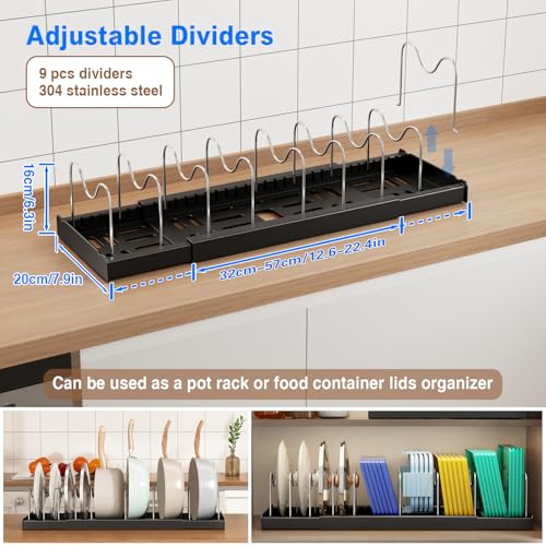 Pots and Pans Organizer Under Cabinet (Black)