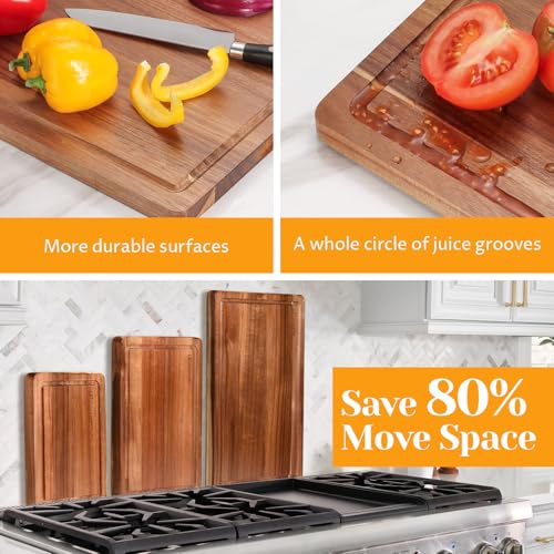 Acacia Wood Cutting Board Set of 3 (Wood)