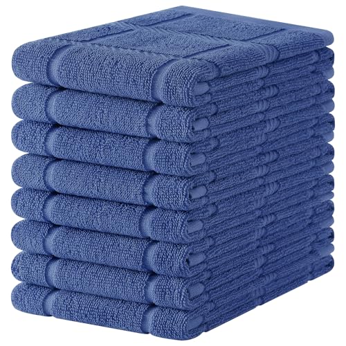 100% Cotton Kitchen Towels 18"x28" (Navy Blue / 18 x 28 - 8 Pack)