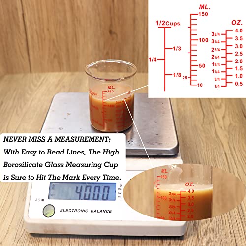 3 Piece Glass Measuring Cup Set (1/2Cups/1Cups/2Cups Measuring Cup Set)