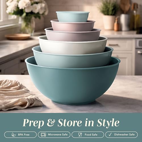 Mixing Bowls with TPR Lids (Pink and Teal TPR Lids)