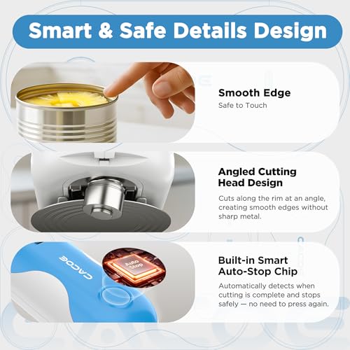 Automatic Smart Electric Can Opener with Auto Stop & USB (Blue)
