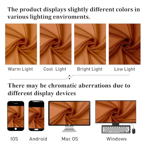 Orange Sheer Curtains 90 Inches Long 2 Panels (Orange / 42"W x 90"L (Pack of 2))