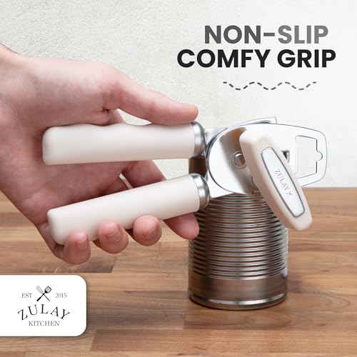 Manual Can Opener Heavy Duty Patented Stainless Steel (Cream / Comfy Grip)