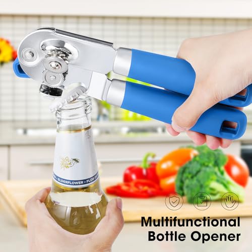 Heavy Duty Hand Can Opener Manual with Magnet (Klein blue)