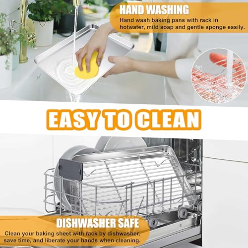 16x12 Inches Stainless Steel Baking Sheet with Wire Cooling Rack (16x12x1)