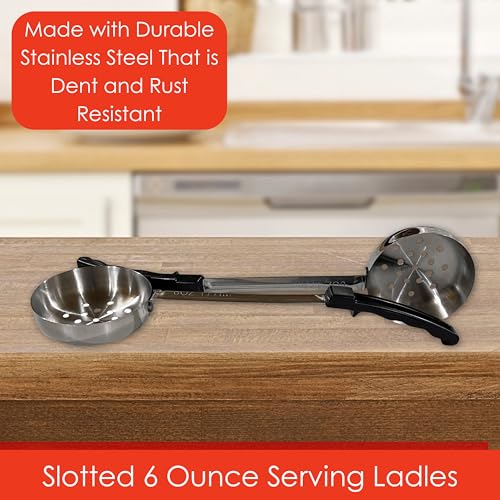 6 oz Slotted Stainless Steel Portion Control Ladle Spoodle (6 Ounce Slotted)
