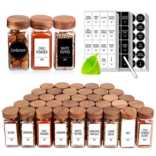 48 Pack 4oz Glass Spice Jars with 547 Labels