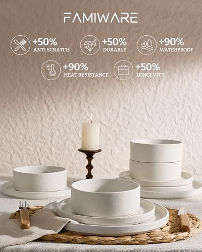 Nebula 24 Piece Dinnerware Set (Matte Beige White / Service for 8 (Standard Dinner Set))