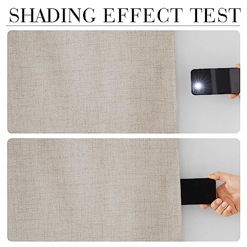 Natural Beige 100% Blackout Curtains 63 Inch Long for Bedroom (Natural Beige / 52"W x 63"L (Pack of 2))