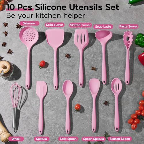 Silicone Cooking Utensils Set (Sakura Pink)