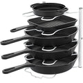 Pan Organizer Rack for Kitchen Cabinet and Counter (White)