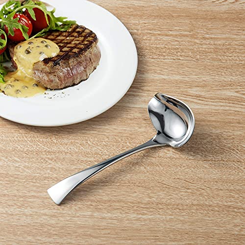 7 Inch Small Sauce Ladle with Pour Spout 18 (1 x Sauce Spoon)