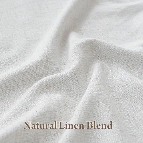 Natural Pinch Pleated Linen Curtains (Pinch Pleated - Cream White / 40"W x 90"L (Pack of 2))