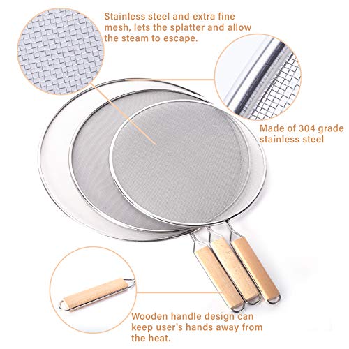 3PCS Grease Splatter Screen for Frying Pan