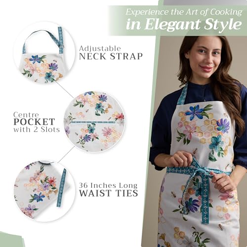 Aprons for women with Pocket 100% Cotton Pack of 1 (077 - Meil)