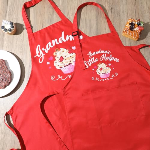 2 Pcs Adults Kids Matching Apron Set (Grandma-grandma‘s Helper)