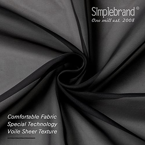 Black Sheer Curtains 96 Inches Long (Black / 42"W x 96"L (Pack of 2))