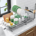 Extendable Dish Drying Rack (2-Tier / Gray)