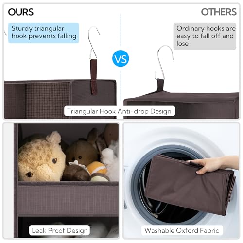 3 Shelf Hanging Closet Organizer (3-shelf Dark Brown / 2-Pack)