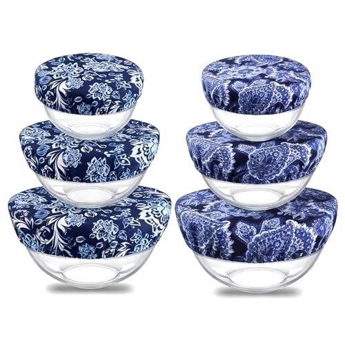 Elastic Reusable Bowl Covers for Bread Proofing (6 Pack / Paisley)