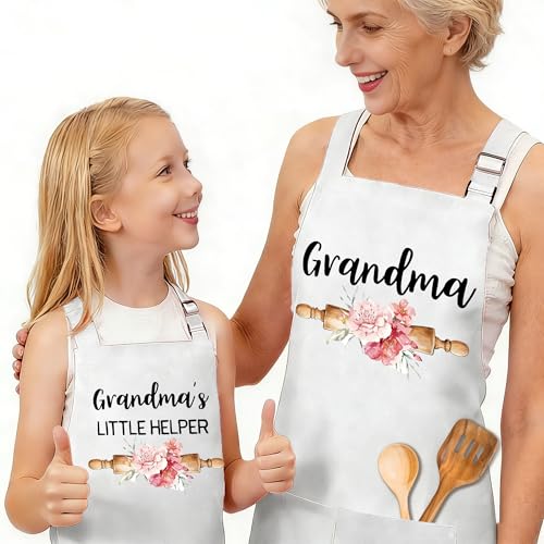 Matching Aprons for Kids and Adults (White-4)